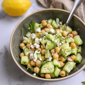 Crisp Chickpea Cucumber Feta Salad Recipe