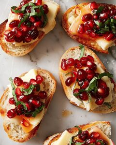 Pomegranate, Cranberry & Brie Bruschetta Recipe