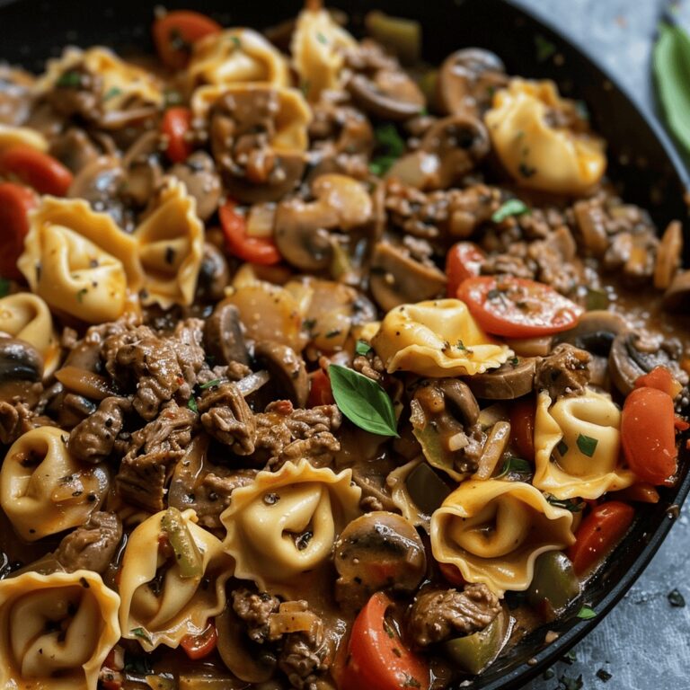 Philly Cheesesteak Tortellini Pasta Recipe