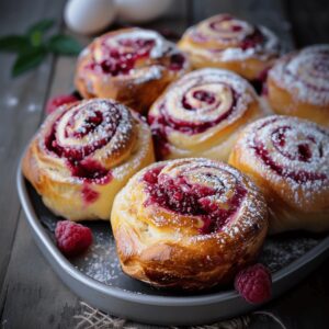 Luscious Raspberry Custard Buns Recipe