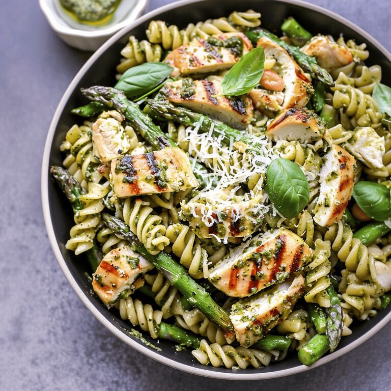 Chicken and Asparagus Pesto Pasta Recipe