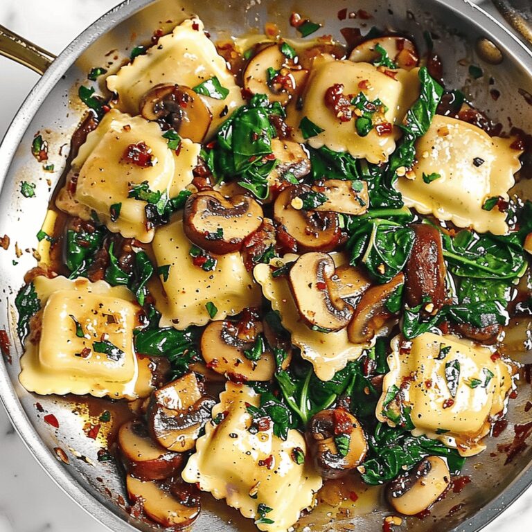 Rustic Mushroom Ravioli With Spinach Recipe