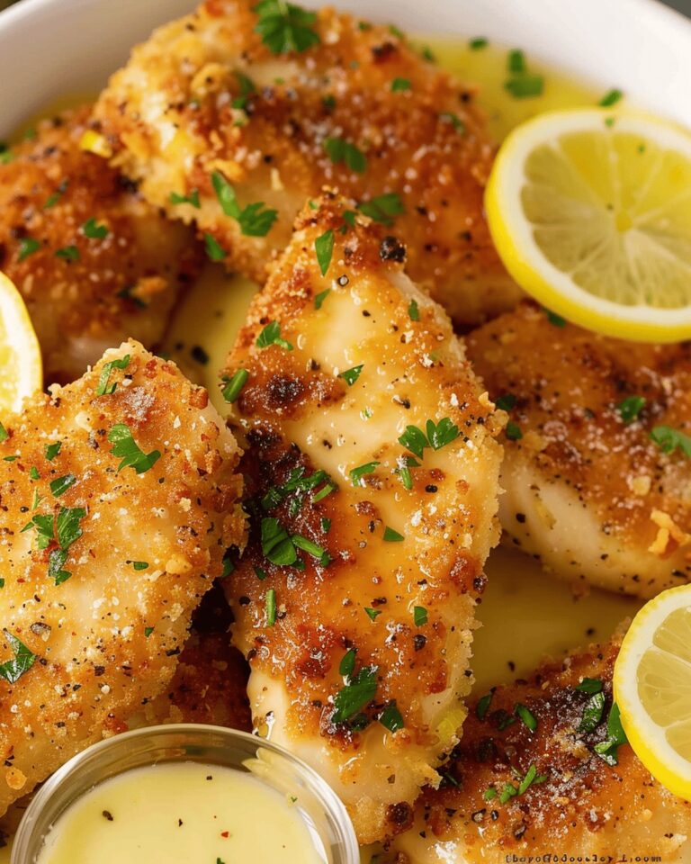 Tangy Lemon Parmesan Chicken With Garlic Butter Sauce Recipe