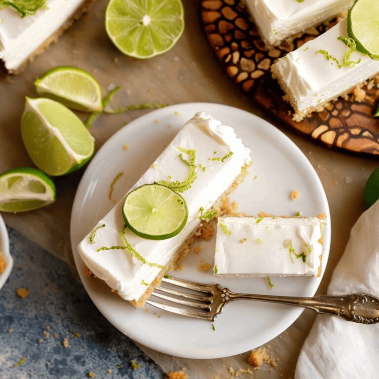 Silky Key Lime Cheesecake Bars Recipe
