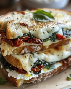 Rustic Sun-Dried Tomato, Spinach, And Ricotta Toasted Recipe