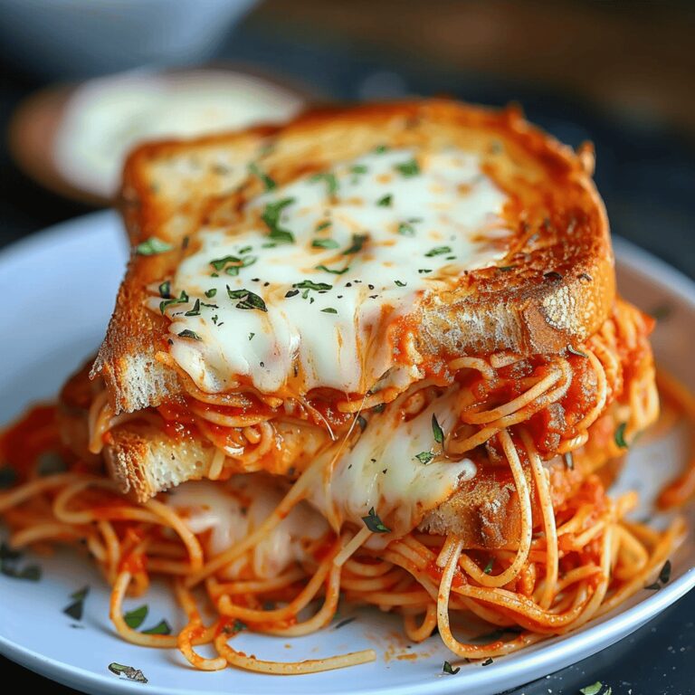Gooey Spaghetti Grilled Cheese Sandwich Recipe
