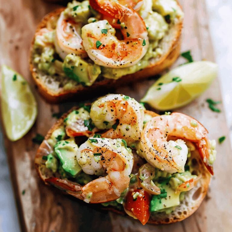 Gourmet Shrimp And Avocado Garlic Bread Recipe