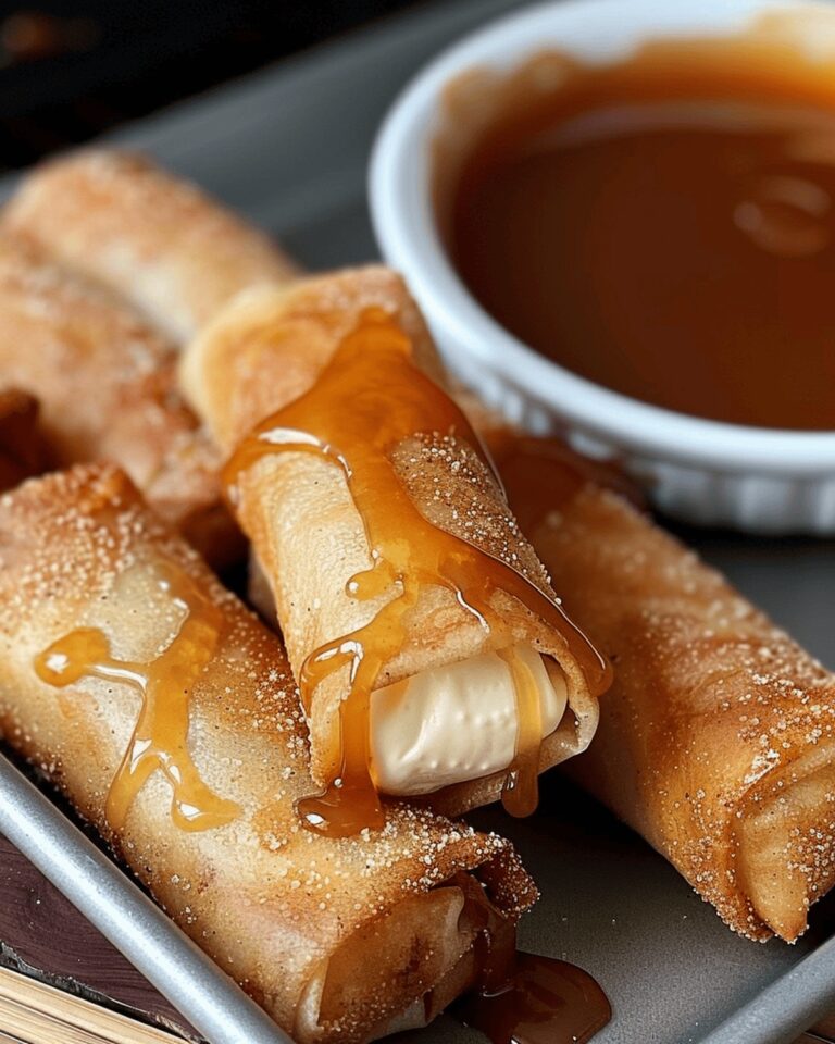 Crispy Cheesecake Spring Rolls With Caramel Drizzle Recipe