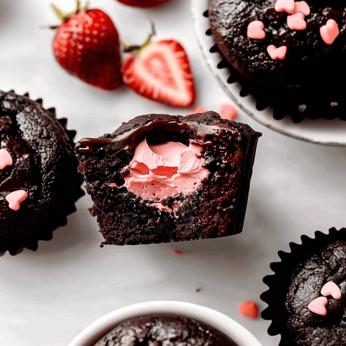 Luxurious Chocolate Covered Strawberry Cupcakes Recipe