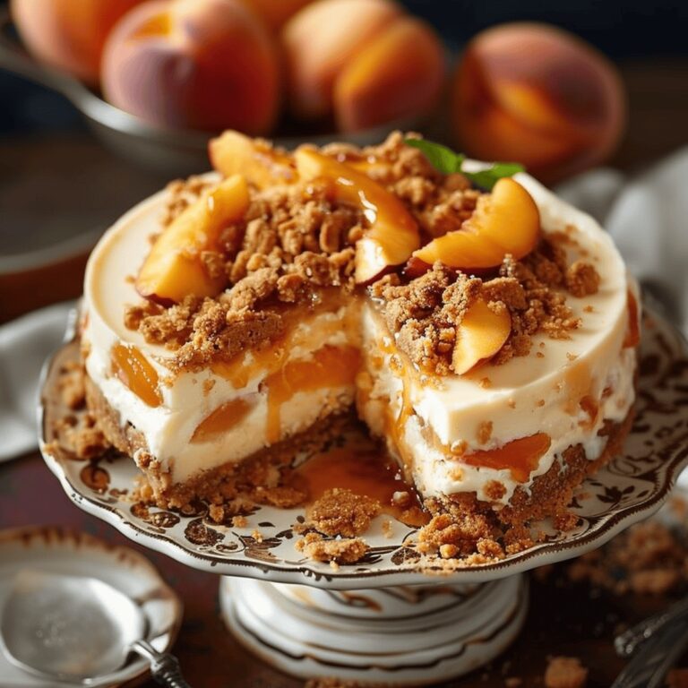 Bourbon Peach Streusel Cheesecake Recipe
