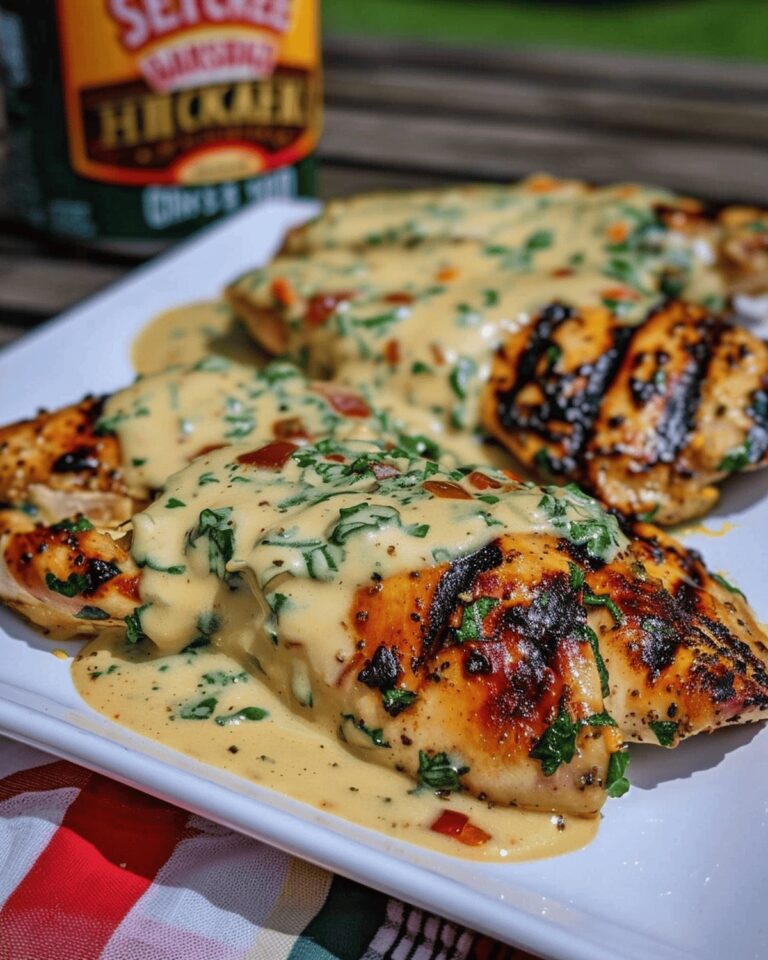 Grilled Stuffed Chicken with Cream Sauce Recipe