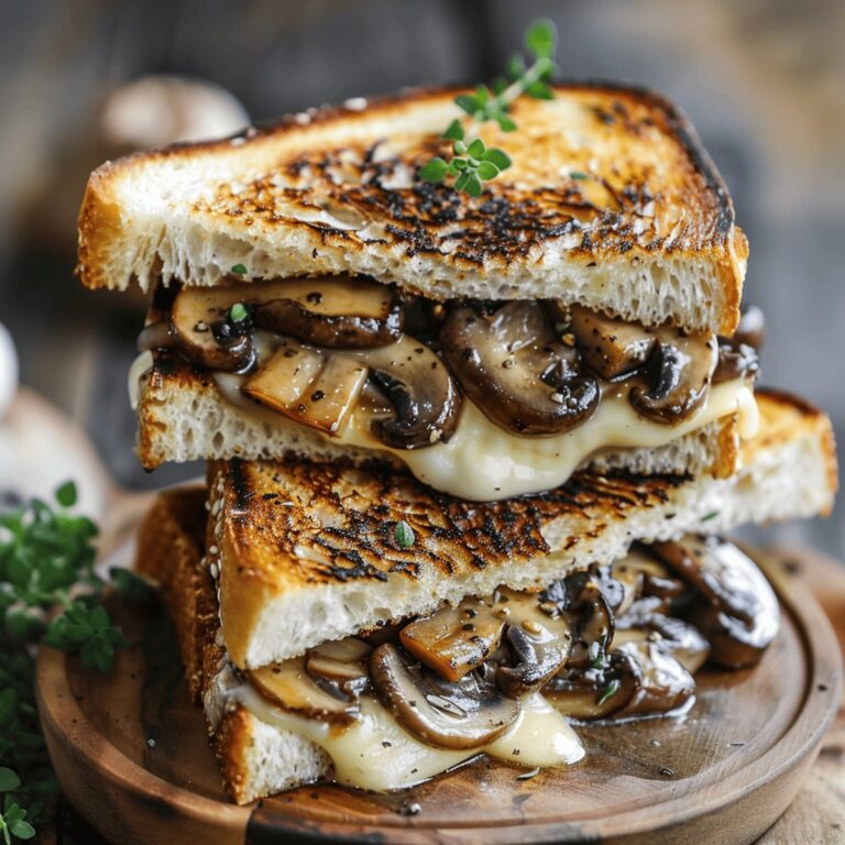 Gourmet Garlic Mushroom Grilled Cheese Recipe