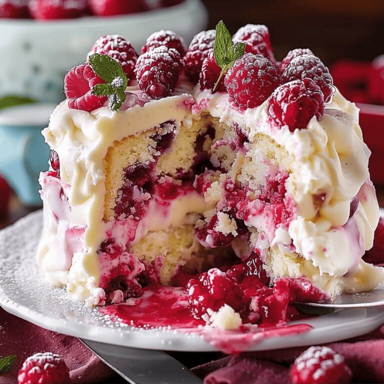 Luscious White Chocolate Raspberry Poke Cake Recipe