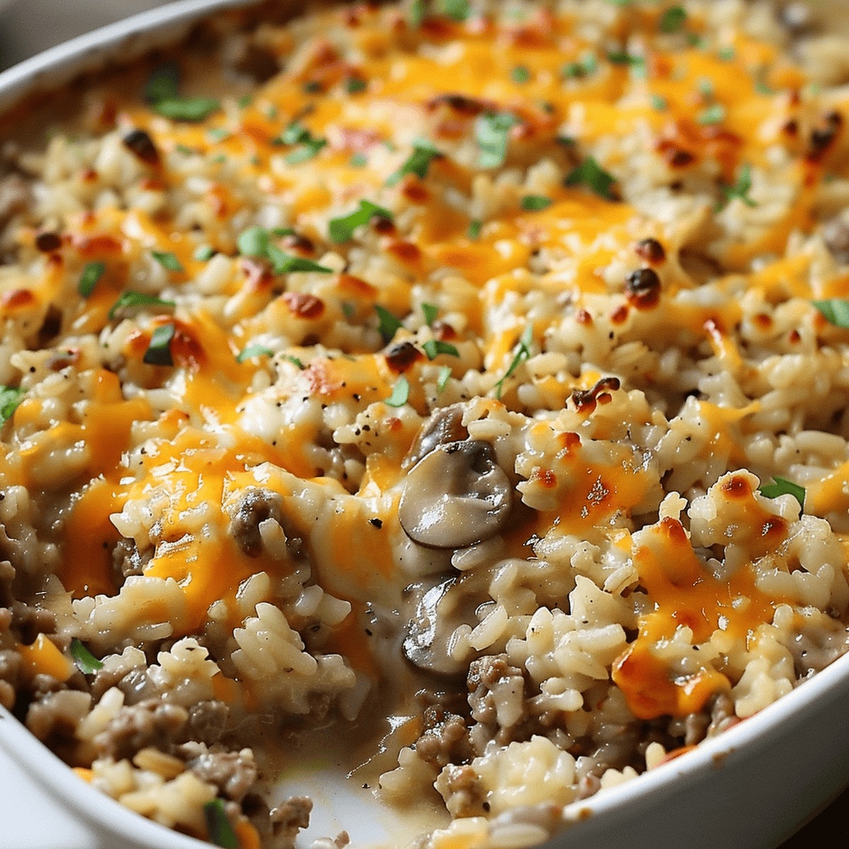 Hearty Cheesy Ground Beef And Rice Casserole Recipe