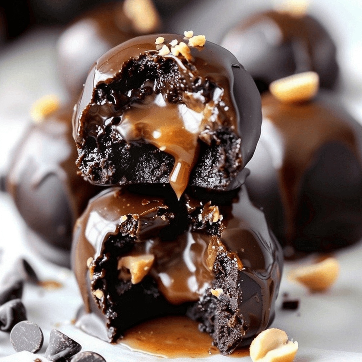 Sinful Salted Caramel Peanut Brownie Bombs Recipe