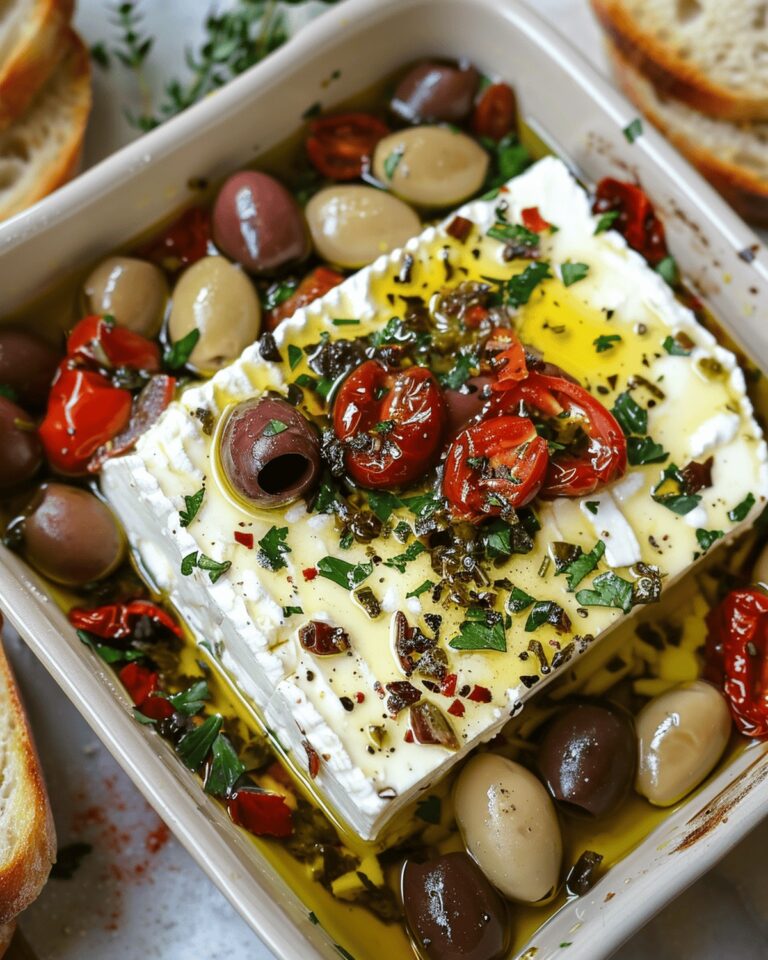 Feta with Olives & Sun-Dried Tomatoes Recipe