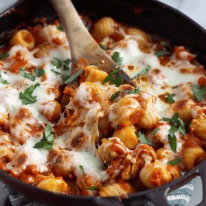 Crispy Chicken Parmesan Gnocchi Skillet Recipe