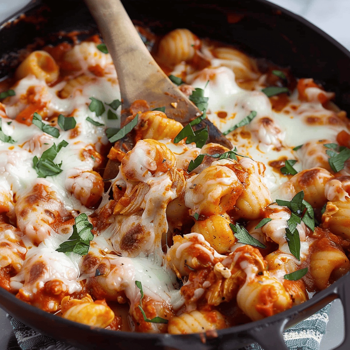 Crispy Chicken Parmesan Gnocchi Skillet Recipe