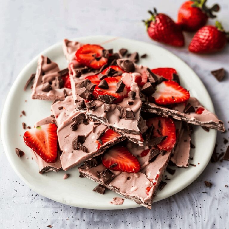 Sinful Chocolate Strawberry Frozen Yogurt Bark Recipe