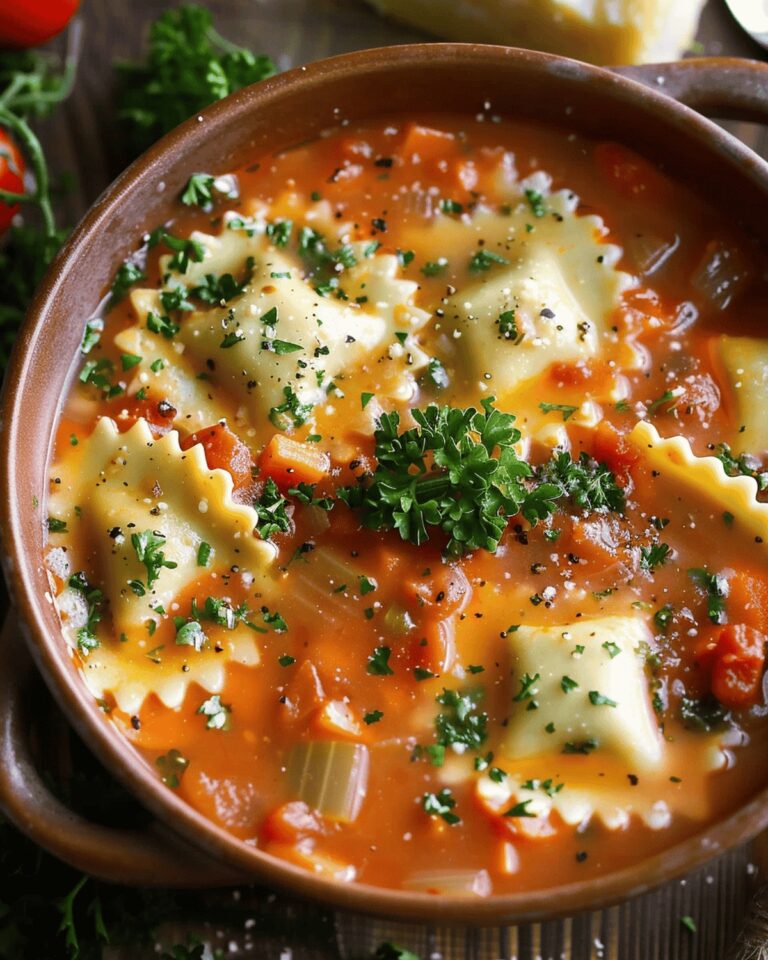Cheesy Ravioli Soup Recipe