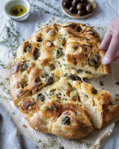 Olive and Cheese Bread with Capers and Thyme Recipe