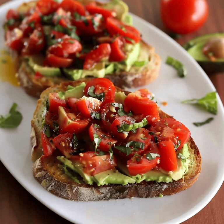 Rustic Avocado And Tomato Bruschetta Toast Recipe