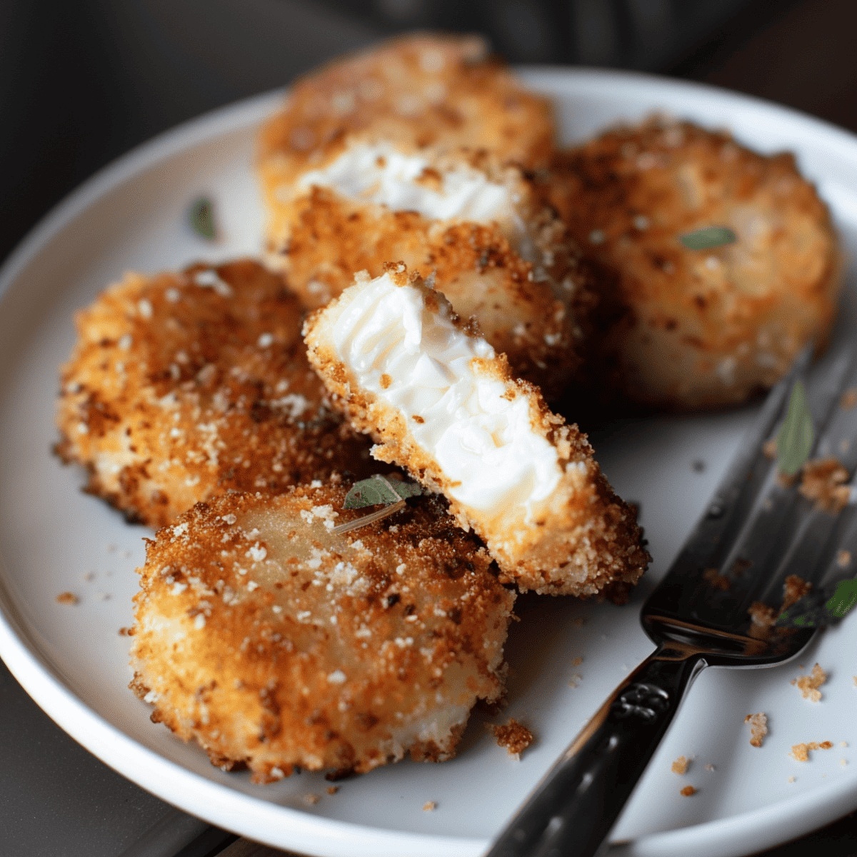 Golden Fried Goat Cheese Rounds Recipe