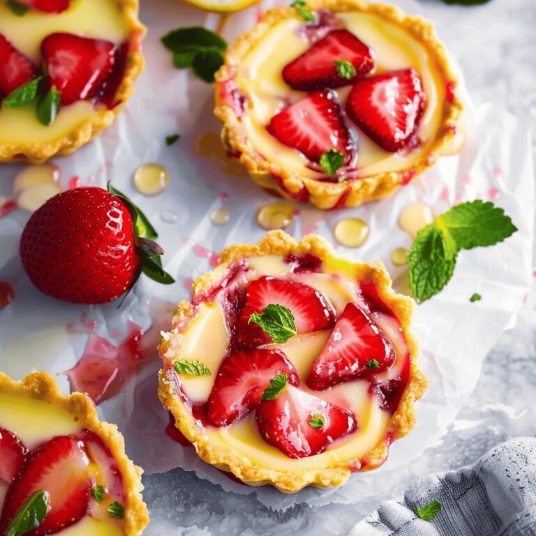 Silky Strawberry Honey Custard Tarts Recipe