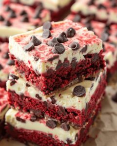 Luscious Red Velvet Chocolate Chip Cheesecake Bars Recipe