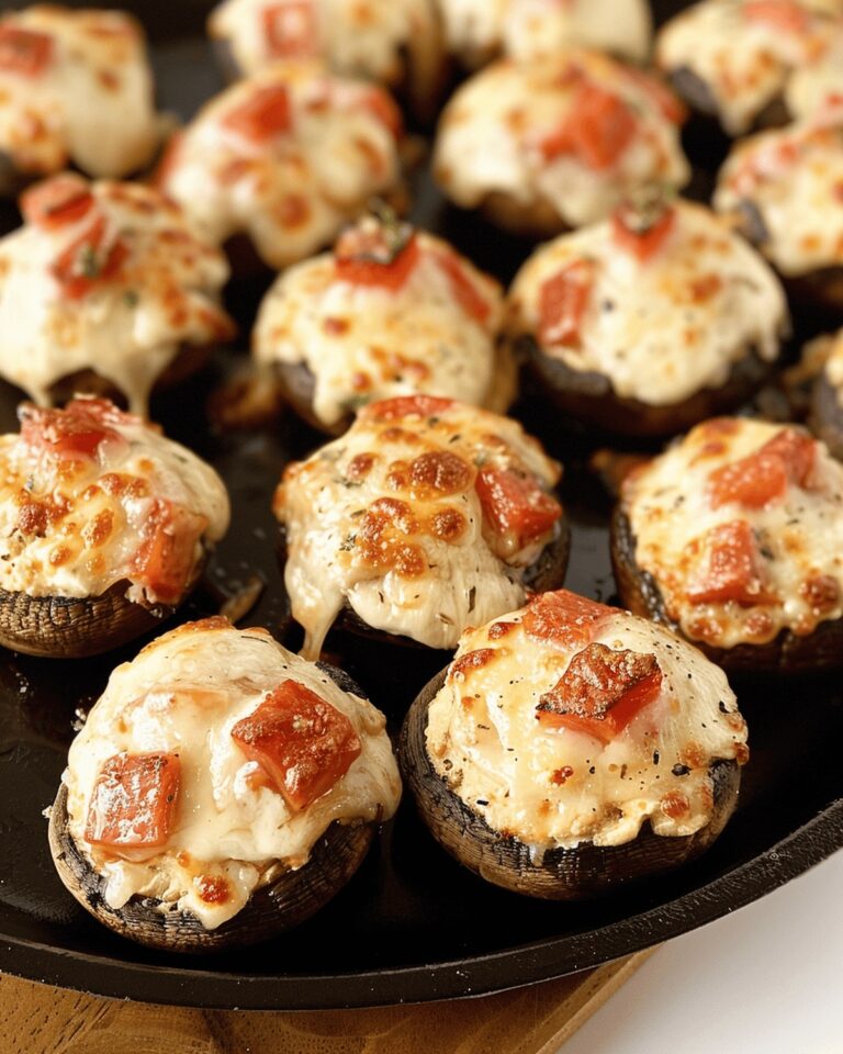 Gourmet Pizza Lovers Stuffed Mushrooms Recipe