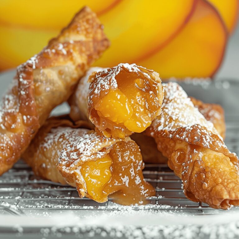 Crispy Peach Cobbler Egg Rolls Recipe