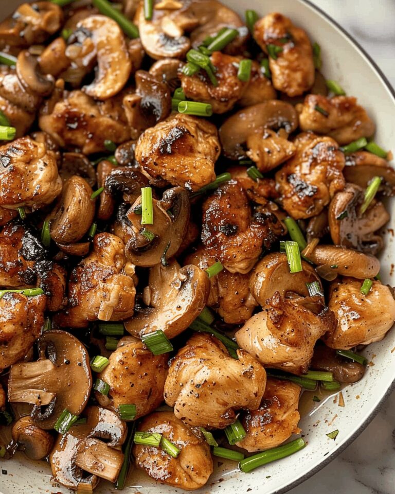 Garlic Mushroom Chicken Bites Recipe