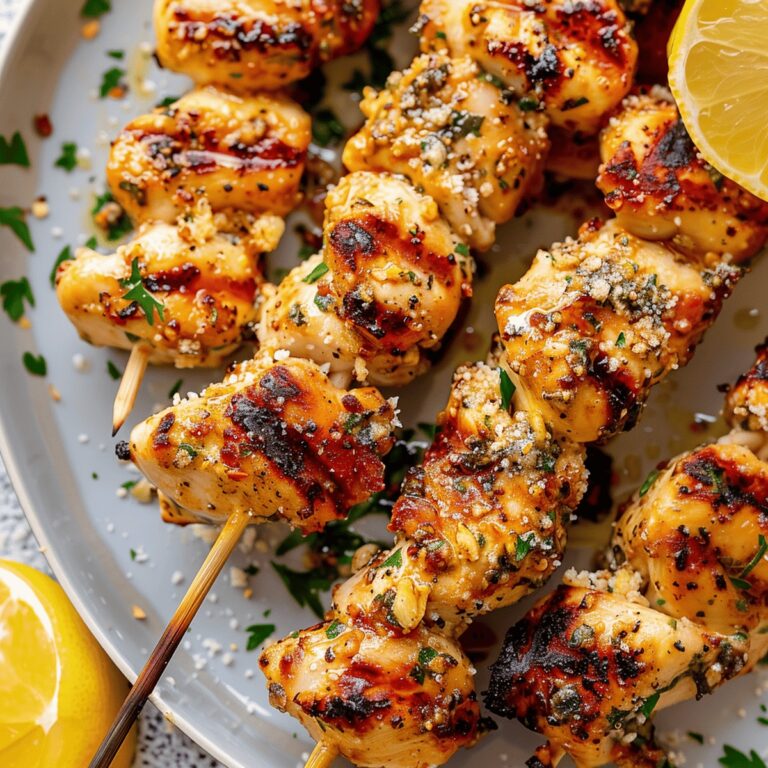 Garlic Parmesan Chicken Skewers Recipe