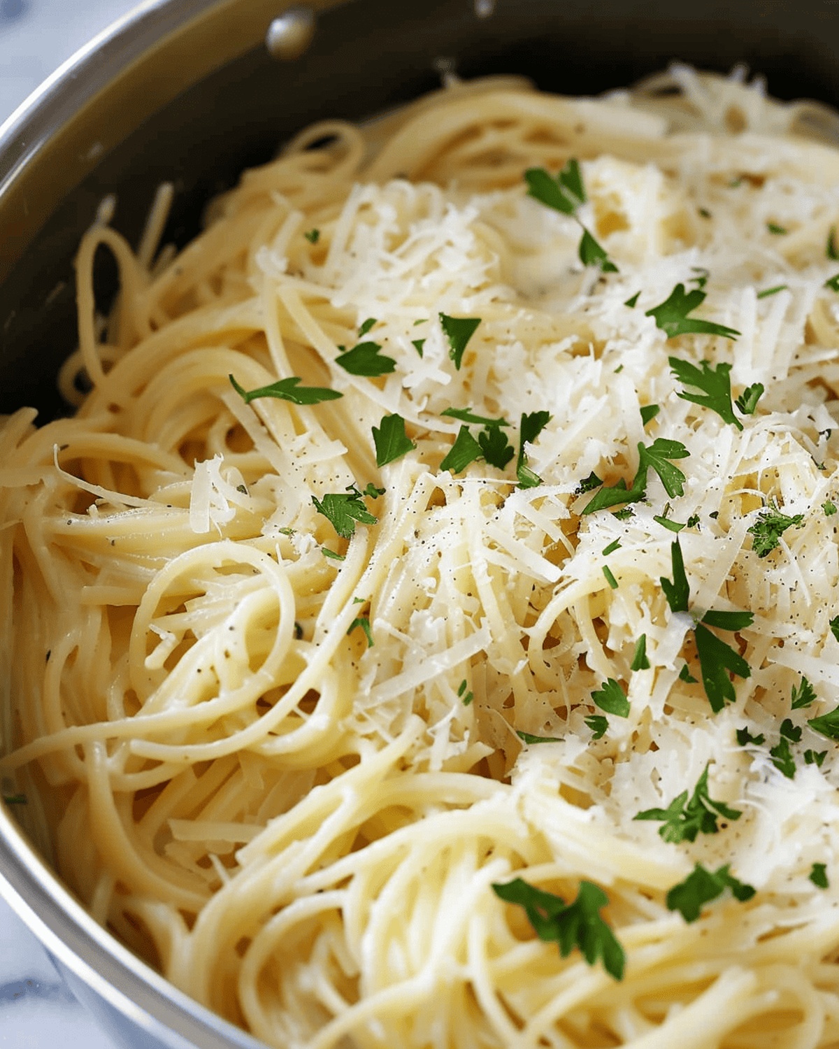 Silky Garlic Parmesan Angel Hair Pasta Recipe