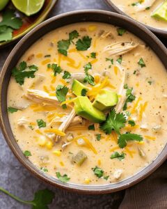 Slow Cooker Creamy Green Chile Chicken Enchilada Soup Recipe