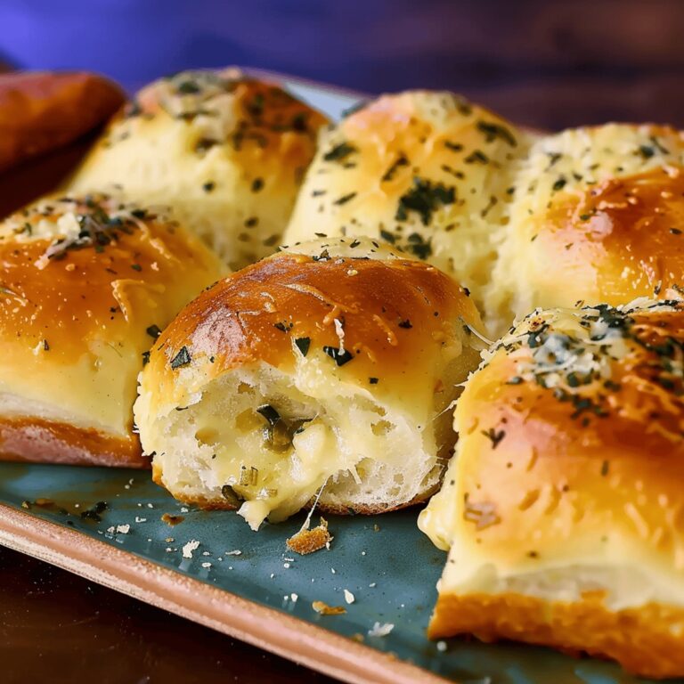 Golden Cheesy Stuffed Garlic Hawaiian Rolls Recipe