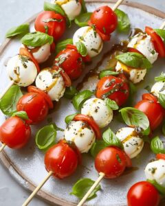 Tomato Basil Mozzarella Skewers Recipe