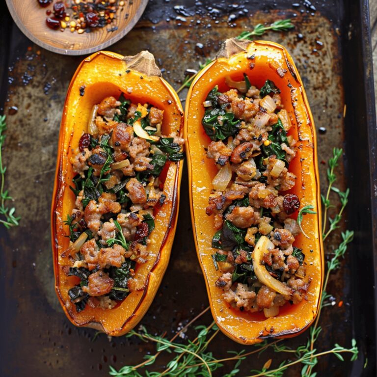 Sausage Stuffed Butternut Squash Recipe