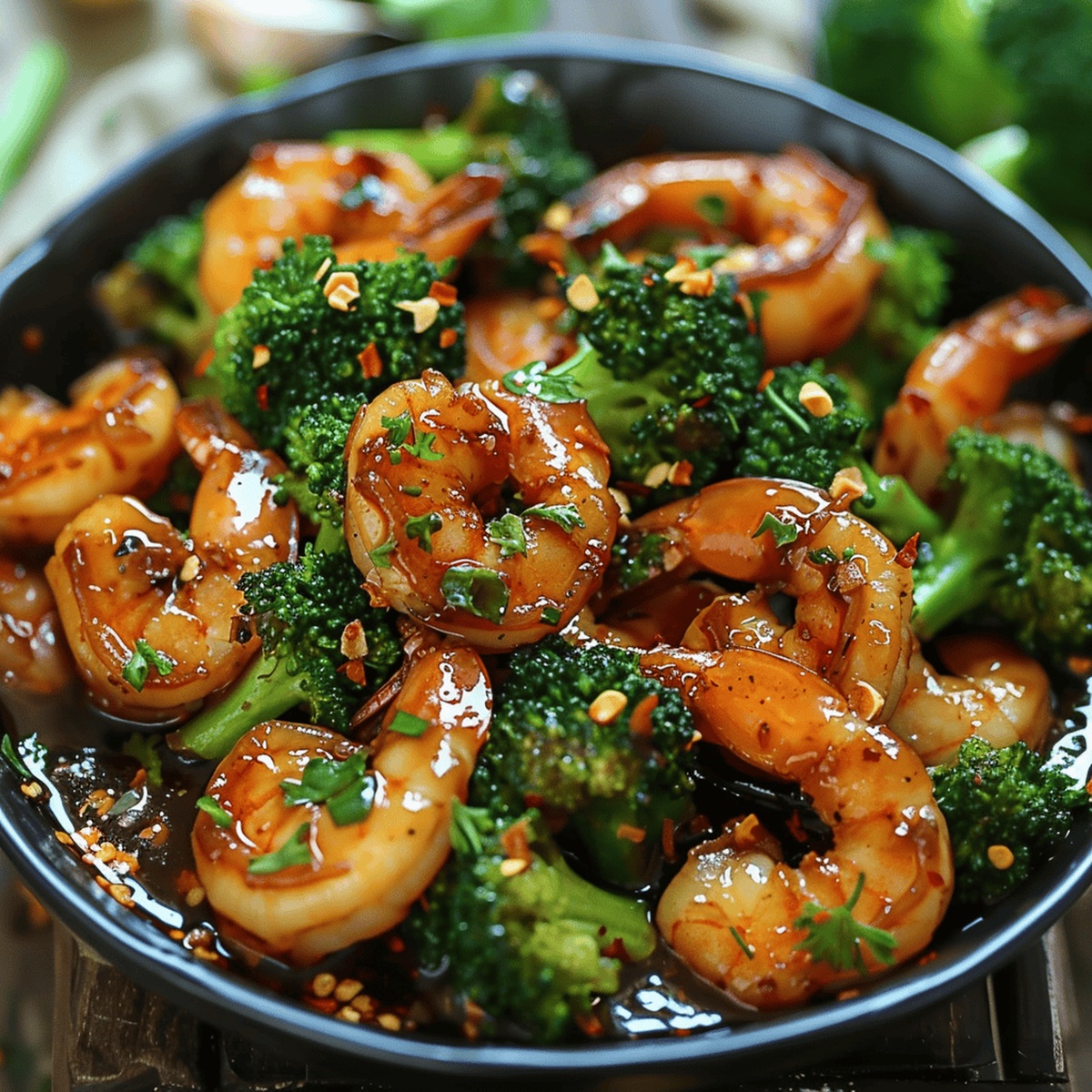 Sizzling Shrimp And Broccoli Stir Fry In Garlic Sauce Recipe