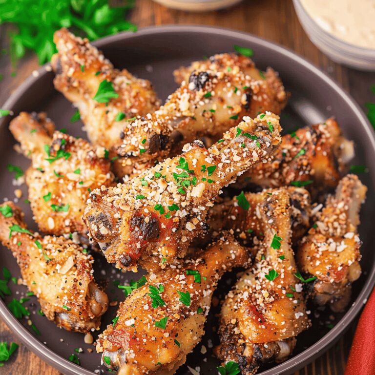 Golden Garlic Parmesan Chicken Wings Recipe