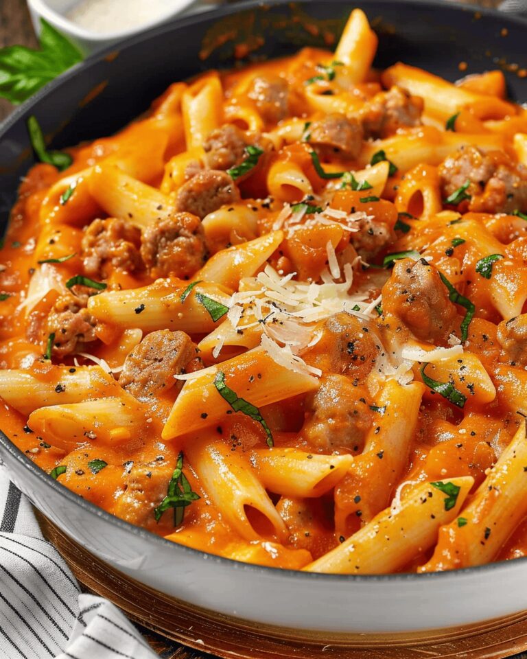 Creamy Red Pepper Sausage Pasta Delight Recipe