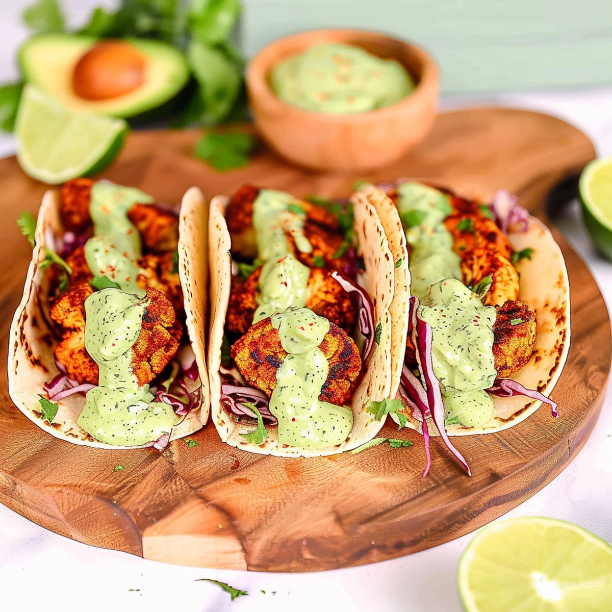 Spicy Shrimp Tacos with Avocado Crema Recipe