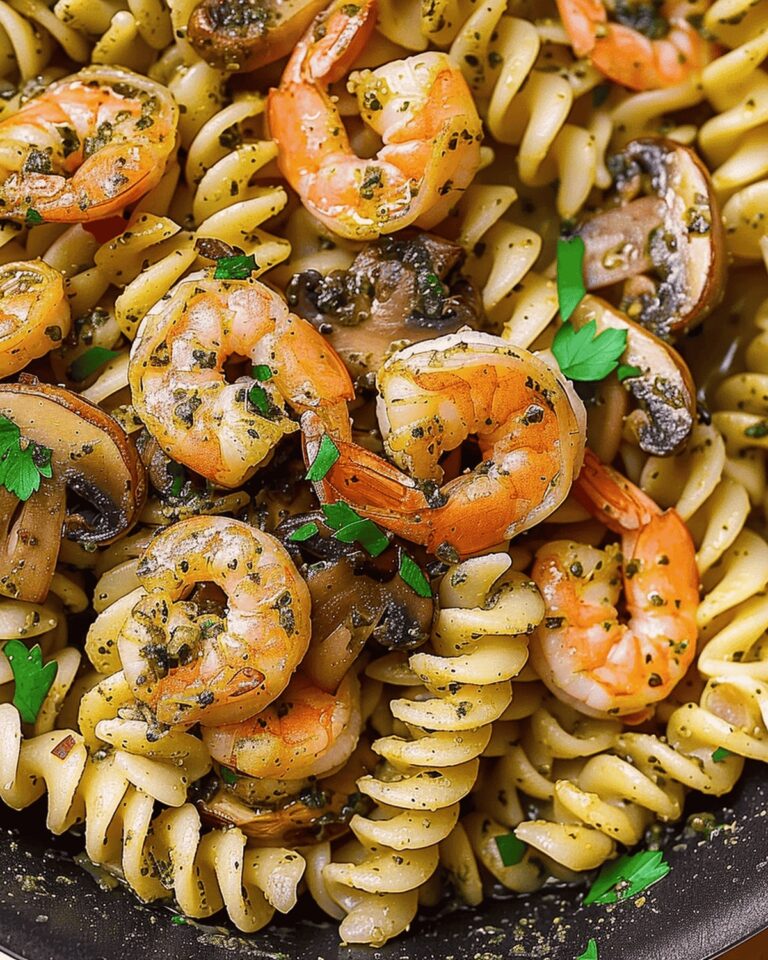 Pesto Shrimp Mushroom Pasta Recipe