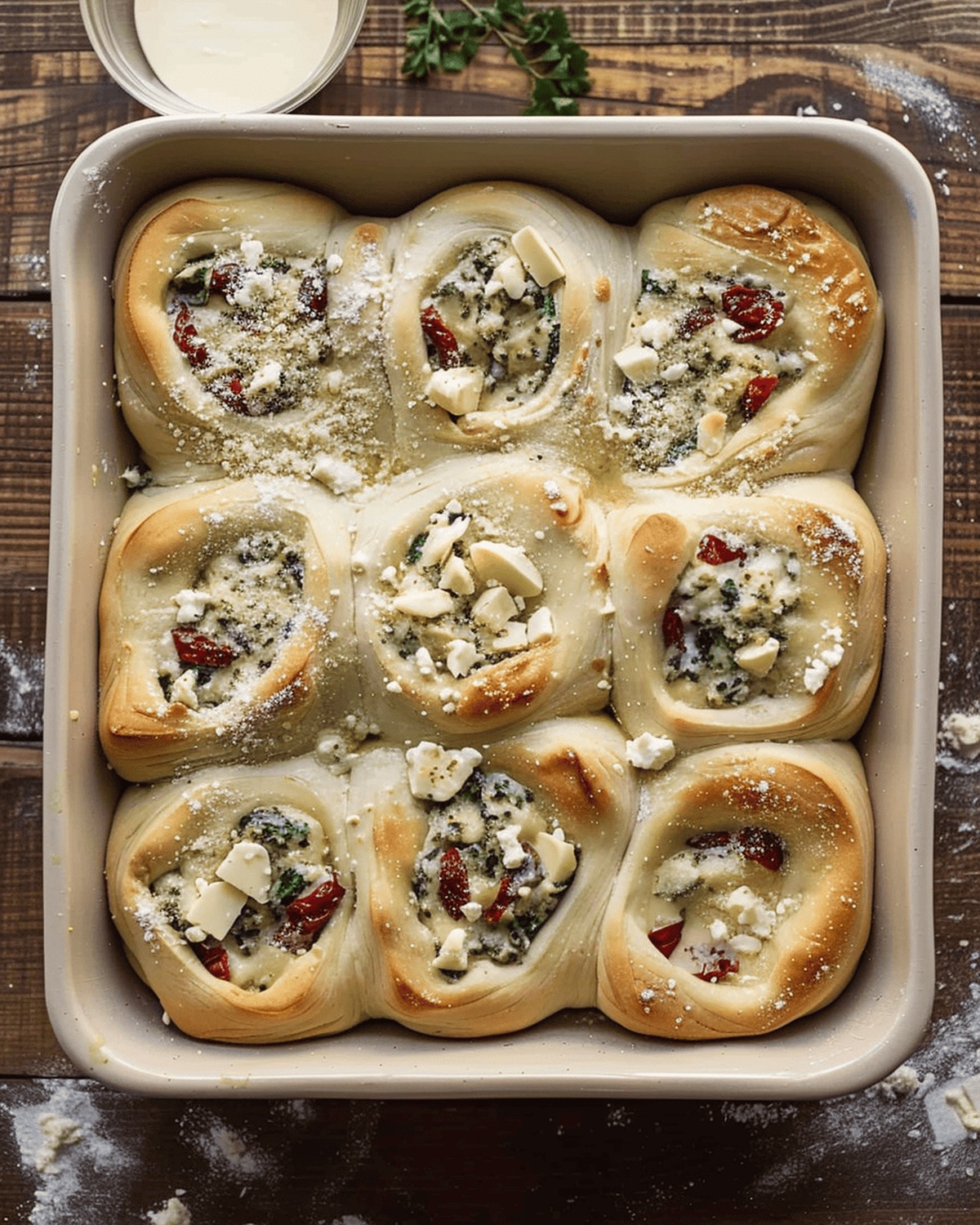 Pesto Feta Rolls Recipe