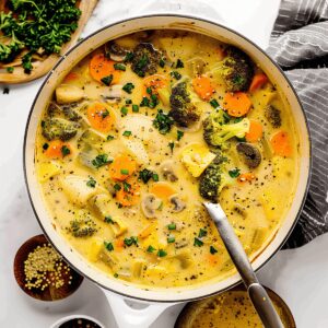 One Pot Creamy Vegetable Soup Recipe