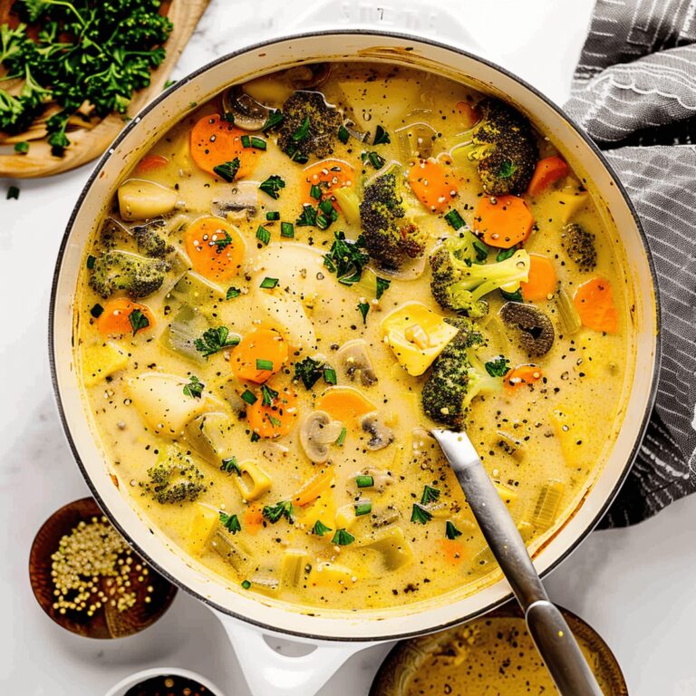 One Pot Creamy Vegetable Soup Recipe