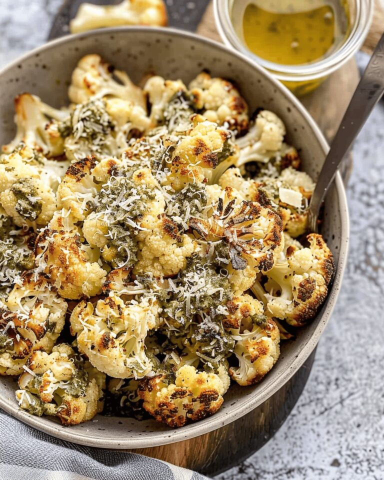 Pesto Roasted Cauliflower Recipe