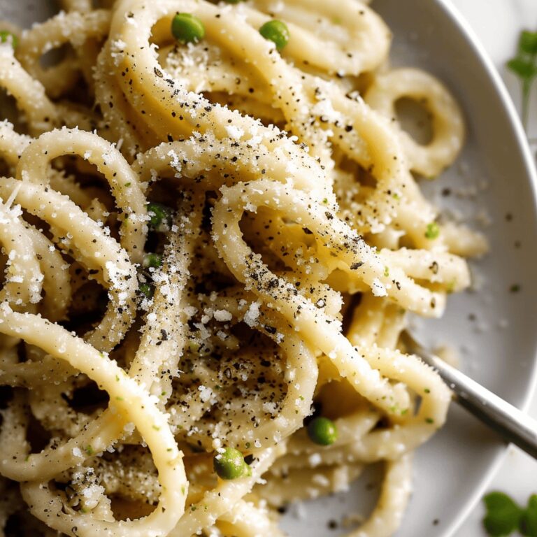 Silky Peas & Cheese Bucatini Recipe