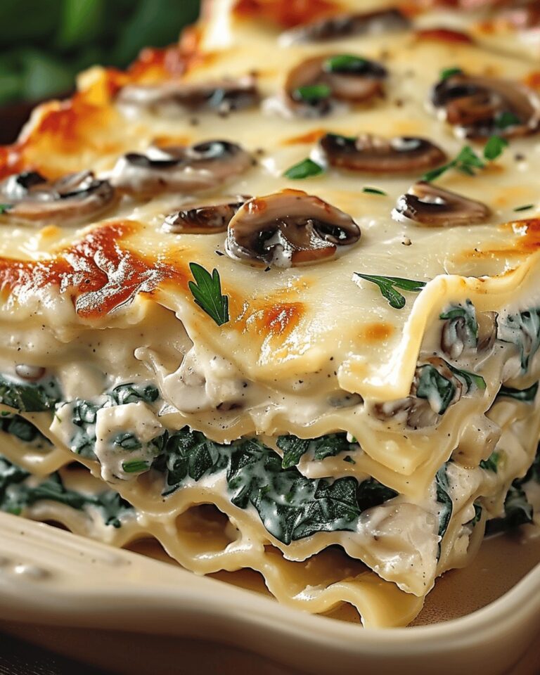 Luxurious Spinach & Mushroom Lasagna Recipe