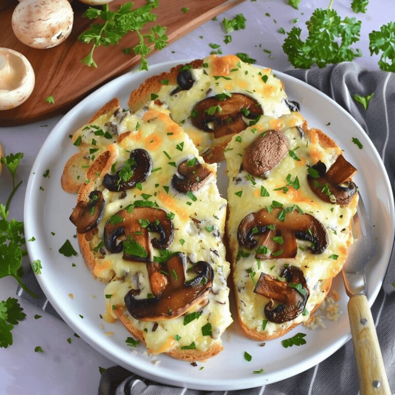 Rustic Four Cheese Mushroom Toasts Recipe